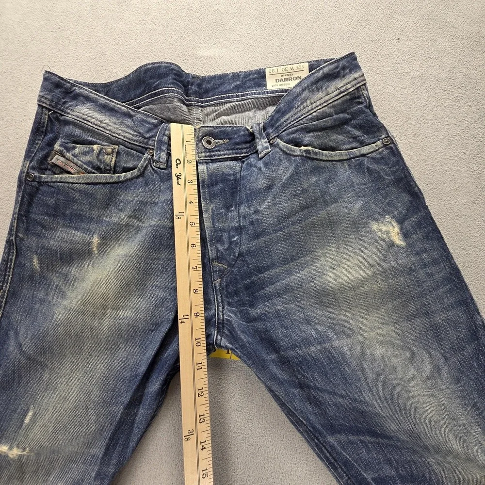 Diesel Jeans Mens 30x32 Blue Darron Regular Slim Tapered Button Fly 008B9